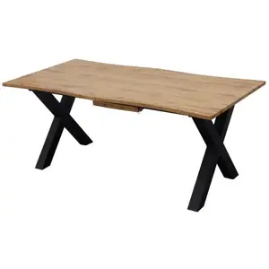 Zaoblený rozkládací jídelní stůl Mikkel 180x100 cm, divoký dub obraz