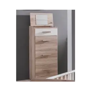 Komoda s výklopným zrcadlem Cariba, dub san remo/bílá obraz