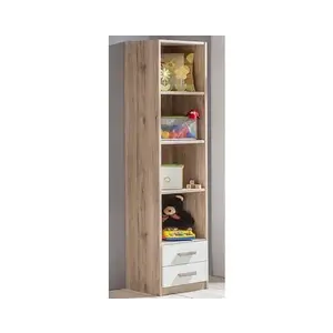 Vysoký regál se zásuvkami Cariba, dub san remo/bílá obraz