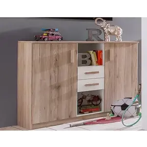 Široká komoda Cariba, dub san remo/bílá obraz