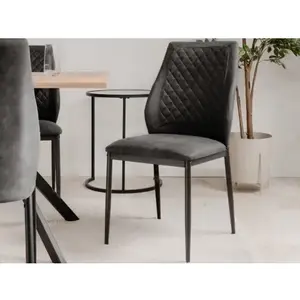 Jídelní židle Lille, antracitová vintage optika kůže obraz