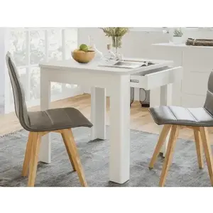 Jídelní stůl se šuplíkem Sandvika 80x80 cm, bílý obraz