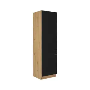 Vysoká kuchyňská skříň Modena, 60 cm, dub artisan/černá obraz