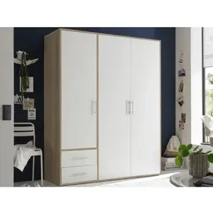 Šatní skříň Valencia, 155 cm, dub sonoma/bílá obraz