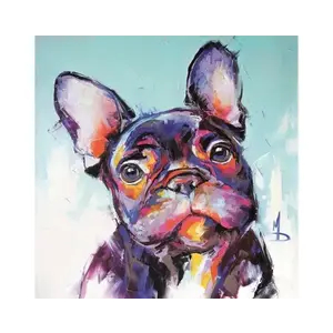 Obraz na plátně Francouzský buldoček, 35x35 cm, efekt ruční malby obraz