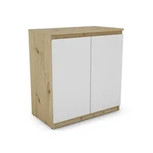 Skříňka 2-dveřová Carlos, dub artisan/bílá, 75 cm obraz