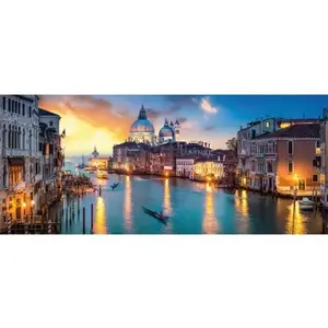 Panoramatický obraz na plátně Benátky večer, 140x60 cm obraz
