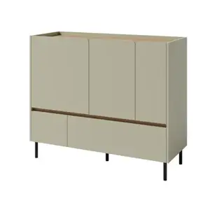 Komoda se zásuvkami Lucky, 120 cm, eukalyptově zelená/baltský dub obraz