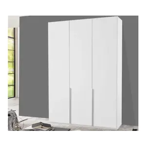 Šatní skříň New York D, 135 cm, bílá/bílý lesk obraz