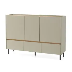 Komoda se zásuvkami Lucky, 150 cm, eukalyptově zelená/baltský dub obraz