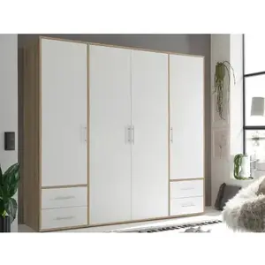 Šatní skříň Valencia, 206 cm, dub sonoma/bílá obraz