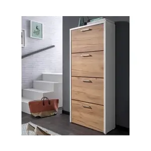 Botník Fulda, bílý/medový dub, výška 152 cm obraz