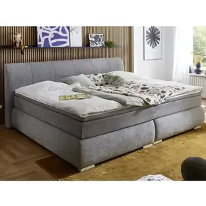 Velká rodinná postel boxspring Cody 240x200 cm, holubí šedá látka obraz