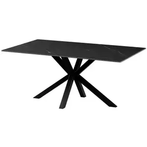 Obdélný jídelní stůl Milo 160x90 cm, černý mramor obraz