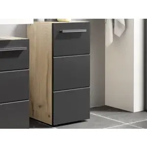 Koupelnová stojací skříňka Vista 34 cm, dub viking/černá obraz