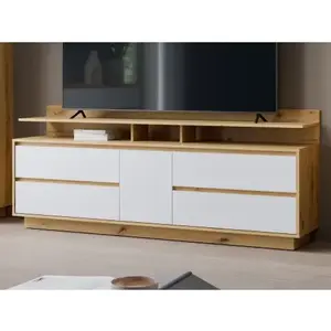 TV skříňka Foggia 188 cm, dub artisan/bílá obraz