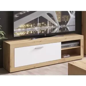 TV skříňka Brilon, 150 cm, dub artisan/bílá obraz