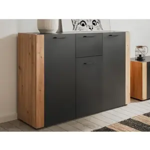 Skříňka se zásuvkou Santio 125 cm, dub artisan/antracit obraz