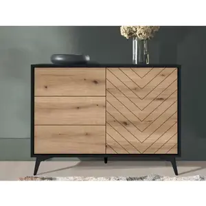 Úložná komoda se zásuvkami Diamond, černá/dub obraz