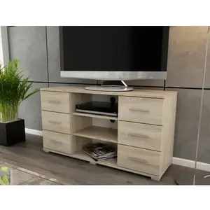 Vysoký TV stolek Oskar TV, dub sonoma, výška 65 cm obraz