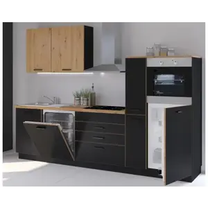 Kuchyňská linka Blacky, černá/dub artisan obraz