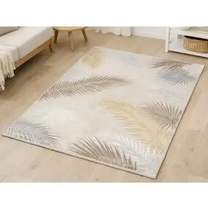 Koberec Creation 160x230 cm, krémový, vzor palmové listy obraz
