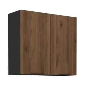 Horní kuchyňská skříňka Monza, 80 cm, ořech/černá obraz