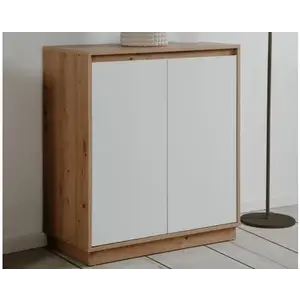 Skříňka Dallas, 79 cm, dub artisan/leskle bílá obraz