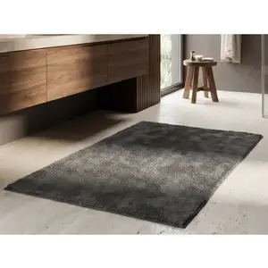 Koupelnová předložka 50x80 cm, antracitová, sherpa fleece obraz
