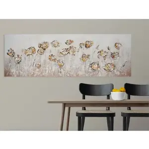 Ručně malovaný obraz Květiny 120x40 cm, 3D struktura obraz