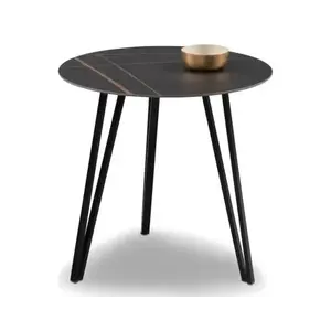 Kulatý stolek Liv, 50 cm, imitace tmavého mramoru obraz
