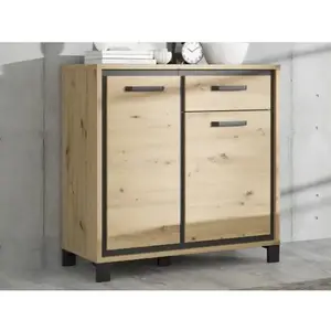 Komoda Trondheim 91 cm, dub artisan/dub černý obraz
