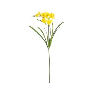 Umělá květina Frézie 60 cm, žlutá obraz