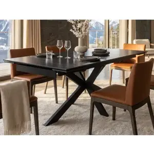 Rozkládací jídelní stůl Santiago 170x90 cm, imitace černého mramoru obraz