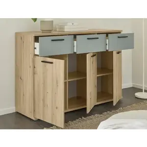 Komoda se zásuvkami Savina 135 cm, dub artisan/šalvějová obraz