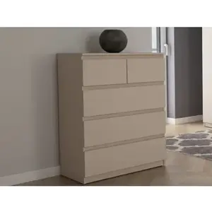 Komoda s 5 zásuvkami Carlos, béžová kašmír, 75 cm obraz