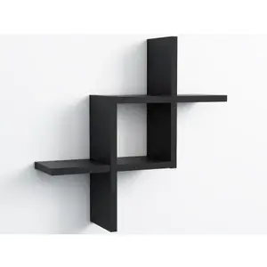 Nástěnný regál/police Geometry, černý obraz