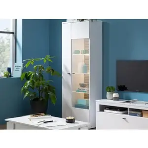 Vysoká vitrína Rovigo 70 cm, dub nox/bílá obraz