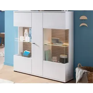 Široká vitrína Rovigo 115 cm, dub nox/bílá obraz