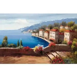 Obraz na plátně Malebné městečko 116x76 cm, efekt ruční malby obraz