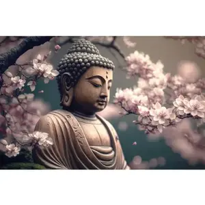Obraz na plátně Buddha pod sakurou, 116x76 cm obraz