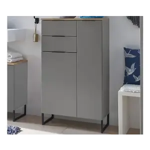 Koupelnová stojací skříňka Denver, šedá/dub evoke obraz
