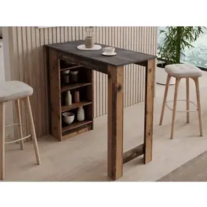 Barový stůl Mojito, vintage optika dřeva/tmavě šedý beton obraz