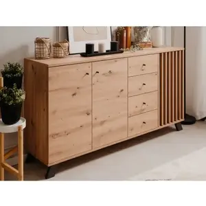 Široká komoda Merida, 160 cm, dub artisan/antracit obraz