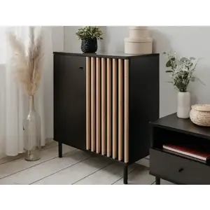 Úložná skříňka Monea 90 cm, černá/dub artisan obraz