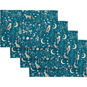 Látková prostírání v sadě 4 ks 30x46 cm Enchanted Twilight Animals – Catherine Lansfield obraz
