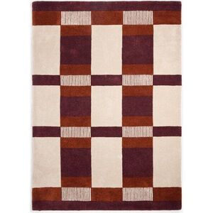 Vínový/krémový ručně tkaný koberec z recyklovaných vláken 160x230 cm Franka – MADE obraz