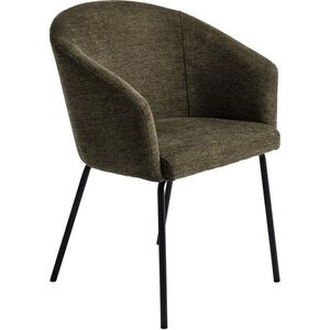 Khaki čalouněné jídelní křeslo s područkami Easton – Unique Furniture obraz
