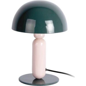 Tmavě zelená/světle růžová kovová stolní lampa (výška 30 cm) Firenze round – Leitmotiv obraz