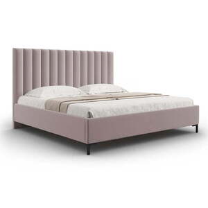 Světle růžová čalouněná dvoulůžková postel s úložným prostorem s roštem 140x200 cm Casey – Mazzini Beds obraz